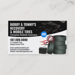 Roadside Emergency Recovery Auto Repair Business Card