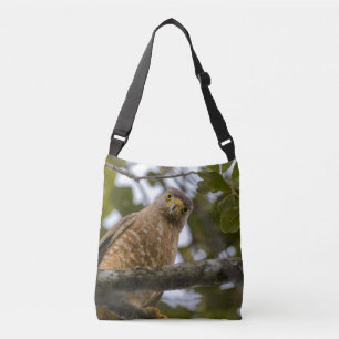 Roadside Hawk Perched in Belizean Forest Crossbody Bag