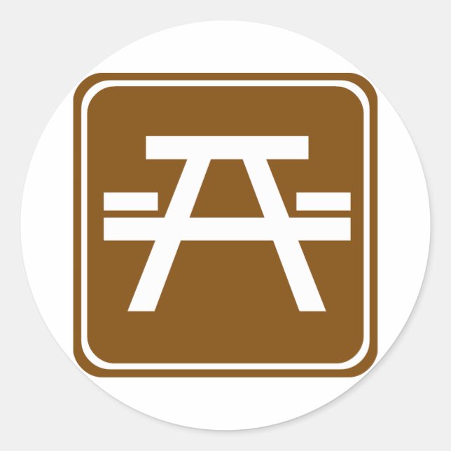 Roadside Table Highway Sign Classic Round Sticker (Front)