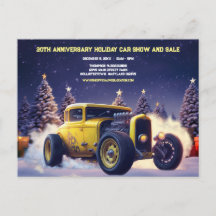Roadster Hot Rod Auto Holiday Gifts Postcard
