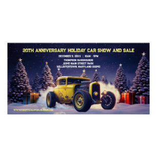 Roadster Hot Rod Auto Holiday Gifts Poster Signage