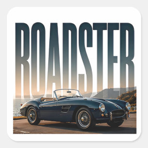 Roadster Luxury Open Road Editorial Graphic Square Sticker