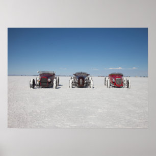 Roadsters on the Bonneville Salt Flats Poster