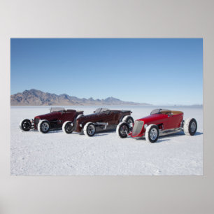 Roadsters on the Salt Flats Poster