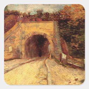 Roadway with Underpass Viaduct by Vincent van Gogh Square Sticker