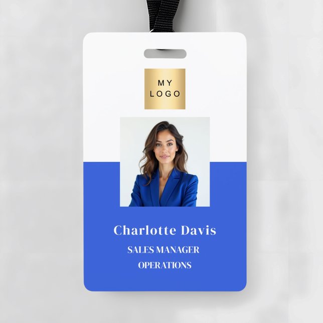 Roal blue employee photo ID company security ID Badge (Creator Uploaded)