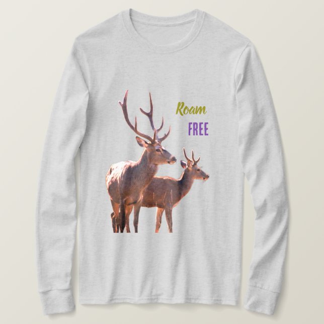 Roam Free Deers Long Sleeves Top (Design Front)