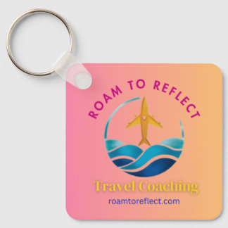 Roam to Reflect keychain pink and yellow