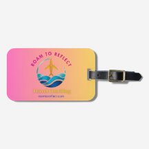 Roam to Reflect Luggage Tag Pink and Yellow