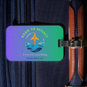 Roam to Reflect luggage tag purple and green