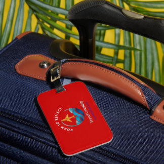 Roam to Reflect luggage tag red