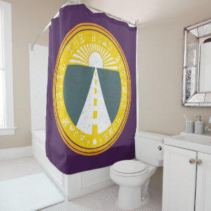 roam until the road becomes home shower curtain