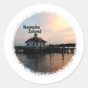 Roanoke Island Lighthouse Classic Round Sticker