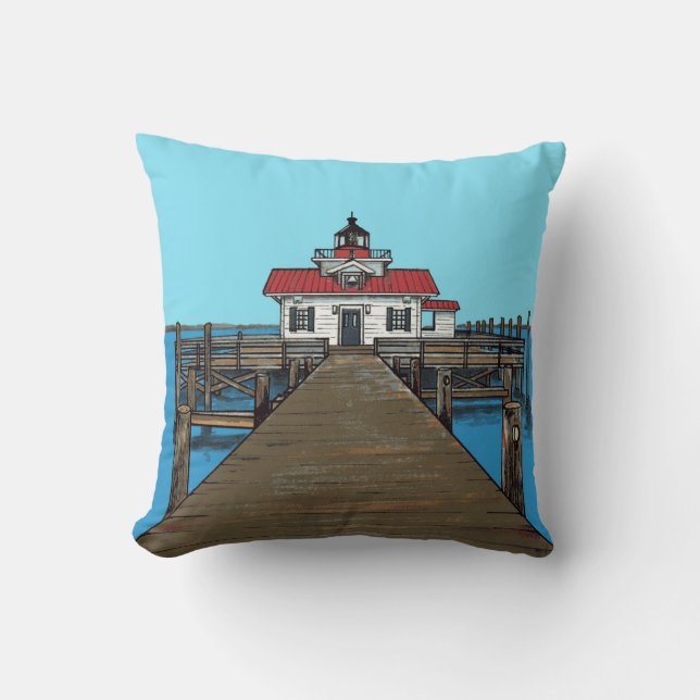 Roanoke Marshes Lighthouse-pillow Cushion (Front)