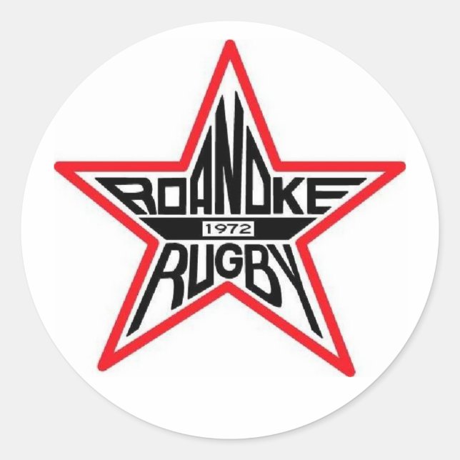 Roanoke Rugby Round Sticker (Front)