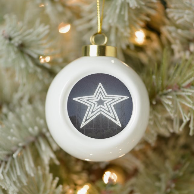 Roanoke star ceramic ball christmas ornament (Tree)