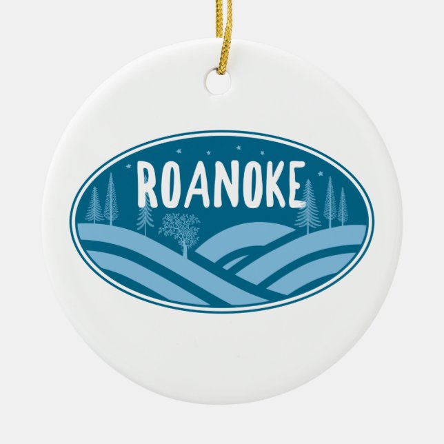 Roanoke Virginia Outdoors Ceramic Tree Decoration (Front)