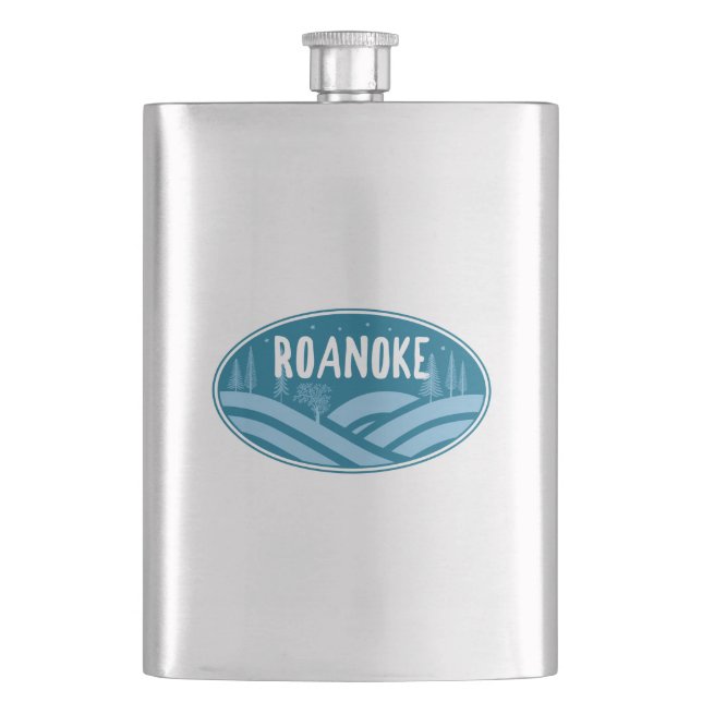 Roanoke Virginia Outdoors Hip Flask (Front)
