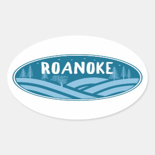 Roanoke Virginia Outdoors Oval Sticker