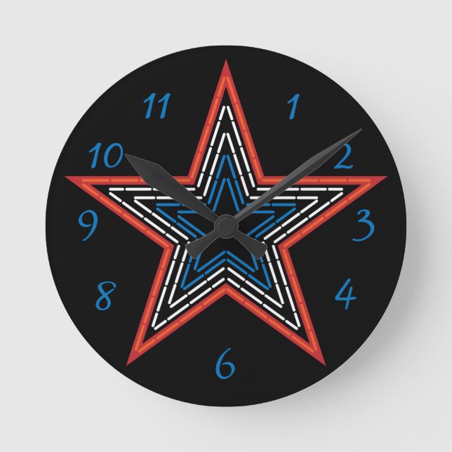 Roanoke Virginia Pride Mill Mountain Star Round Clock (Front)