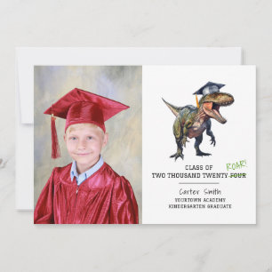Roar Class of 2024 Kids Dinosaur Graduation Photo Card