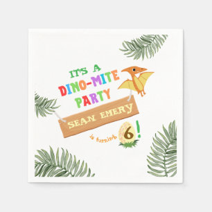 Roar Colour: Stunning Dinosaur Birthday Invitation Napkin