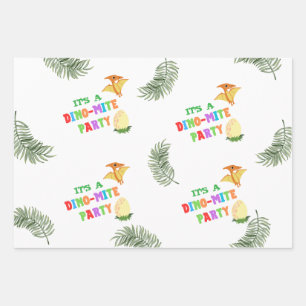 Roar Colour: Stunning Dinosaur Birthday Wrapping Paper Sheet