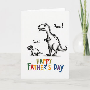 Roar Dad Fathers Day Drawing Card