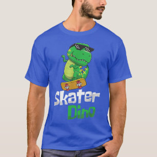 Roar Dino Skater Skateboarder Longboard Halfpipe D T-Shirt