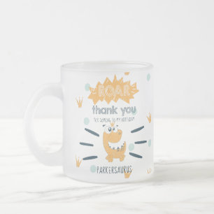 ROAR Dinosaur Birthday Favour Personalised Frosted Glass Coffee Mug