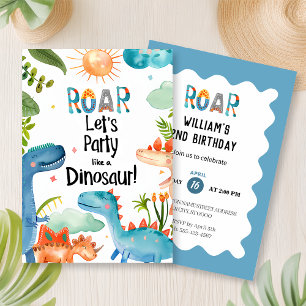 ROAR! Dinosaur Birthday Party Invitation