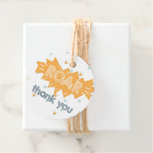 ROAR Dinosaur Birthday Thank you Favour Tags