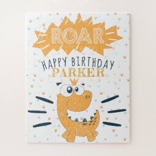 ROAR Dinosaur Happy Birthday personalised Jigsaw Puzzle