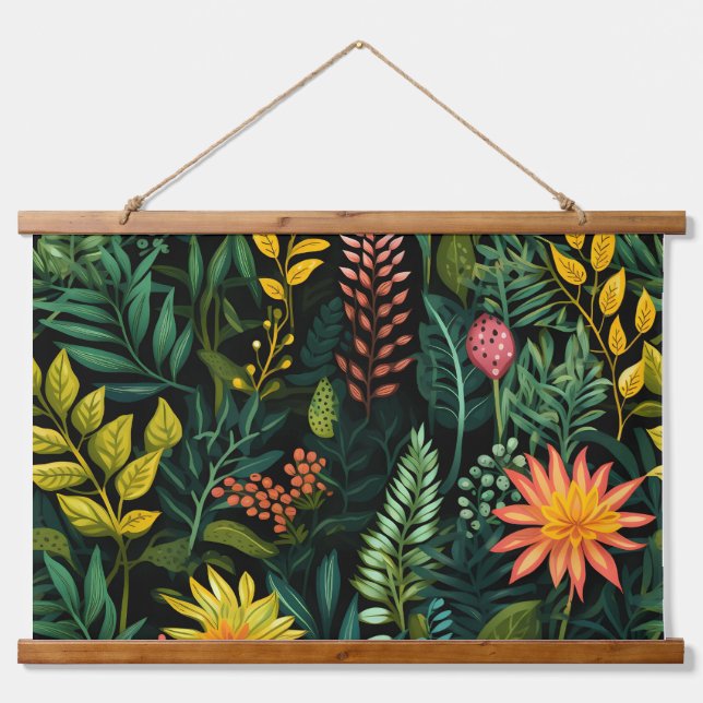Roar & Explore Rainforest Botanical Hanging Tapestry (Front)