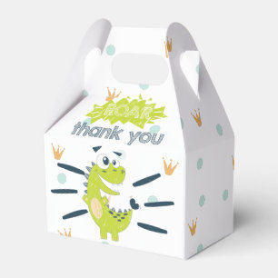 ROAR Green Dinosaur Birthday Thank you Favour Box