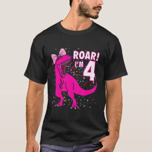 roar i m 4 four year old dinosaur birthday 4th Din T-Shirt