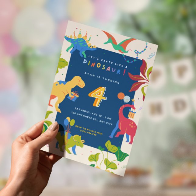 Roar I’m Four Boy Birthday Party Invite (Creator Uploaded)
