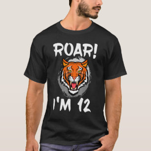 Roar I'm 12 Tiger Animal Themed Birthday Party Cel T-Shirt