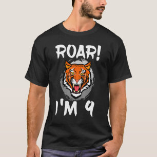 Roar I'm 9 Tiger Animal Themed Birthday Party Cele T-Shirt