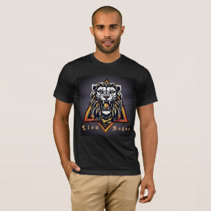 Roar in Style Geometric Lion logo Men's Black t-sh T-Shirt