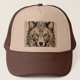 Roar in Style: Lion-Printed Caps'' Trucker Hat