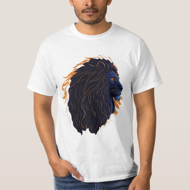 Roar in Style: Lion Vector Art T-Shirt Design  (Front)