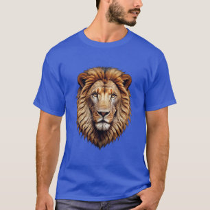 "Roar in Style: Unique Geometric Lion Logo T-Shirt