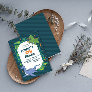 Roar into Fun! Hand-Drawn Dinosaur Birthday  Invitation