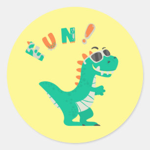 Roar into Fun with a Dino-Mite Party! Classic Round Sticker