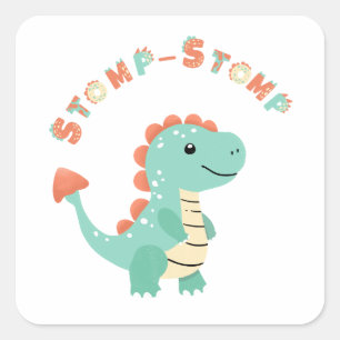 Roar into Fun with a Dino-Mite Party! Square Sticker