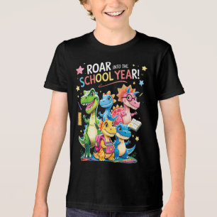 Roar into the School Year – Cute Dinosaur Back to Tri-Blend Shirt