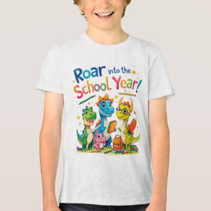 Roar into the School Year – Cute Dinosaur Back to  Tri-Blend Shirt
