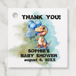 Roar Its A Boy Dinosaur Thank You Favour Tags