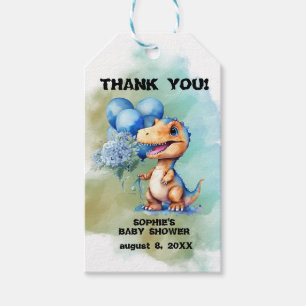 Roar Its A Boy Dinosaur Thank You Gift Tags